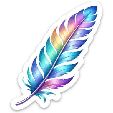 Multicolored sparkly feathery shiny fantasy pastel iridescent light pale cute adorable pretty feminine elegant realistic floral exotic marble-Sakura-Falvie-Fionbri-fursona, full body sticker