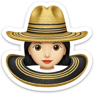Sombrero Vueltiao con varias rallas negras sticker
