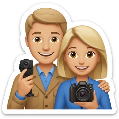 Sexy couple filming sticker