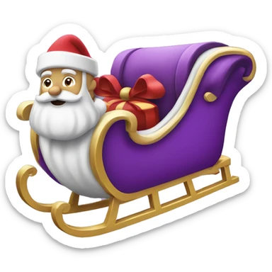 Purple Santa’s sleigh  sticker
