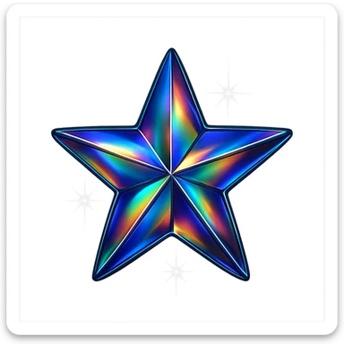 mini star with a prism effect, glamorous and stylish, no background sticker