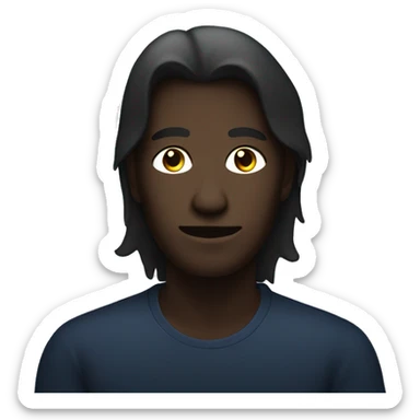 silhouette of a man sitting with long hair facing the viewer sticker