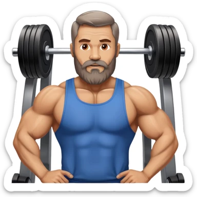 50 year old muscular fathers with beard talking in a gym sticker