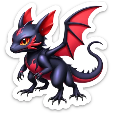 Shiny Epic Badass Gothic Noibat-Salandit-Litten-Hybrid sticker