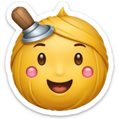 Emoji Sigma con una mandíbula muy marcada y con una ceja levantada y la otra abajo sticker