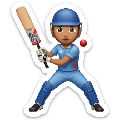 A man hitting a cricket ball with bat sticker