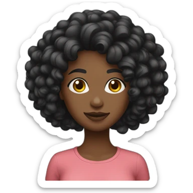 Mulher negra cabelo comprido sticker