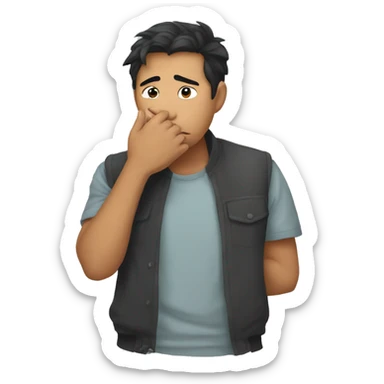 shy lauh wth hand covering mouth anda han ong *stop* sticker