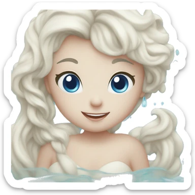 Corazón azul en forma de agua sticker