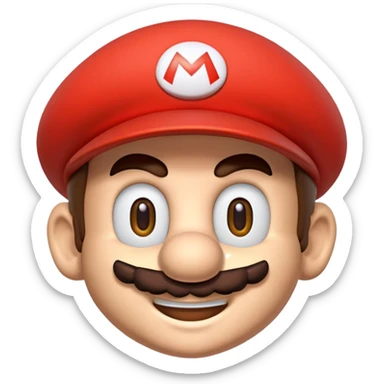 mario from super mario 64's face in discord emoji style sticker