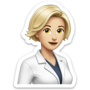 Posh-Radiologist-performing-breast-mammography-to-leni-klum sticker