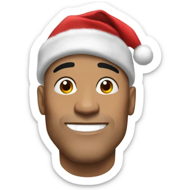 the rock with a christmas hat sticker