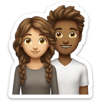 Adolescent possédant des cheveux marrons clair et une peu mâte, il a aussi des yeux bruns. Il est souriant. Il a quelques tâches de rousseur. Il fait un like avec sa main droite. sticker