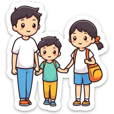 Couple kid sticker