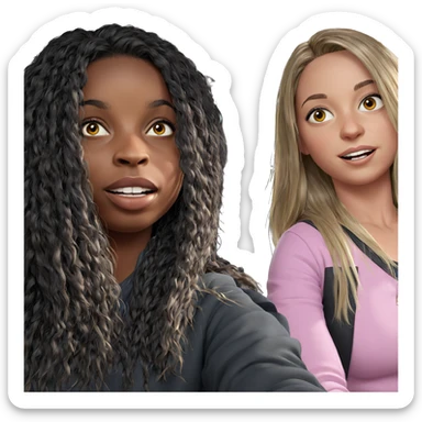 girls in car interior sticker