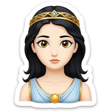 Greek goddess with black hair sticker