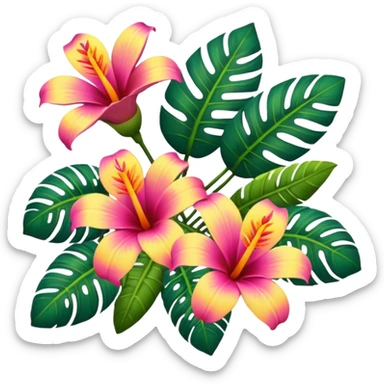 tropical flowers sticker