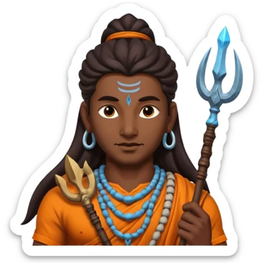 Shiva with trishul sticker