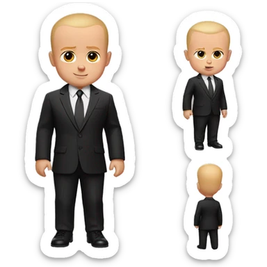 the boss baby coat suit with less hair sticker