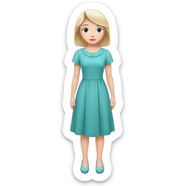 👗🧍‍♀️ merge this emojis the dress should be light teal on a girl full sticker