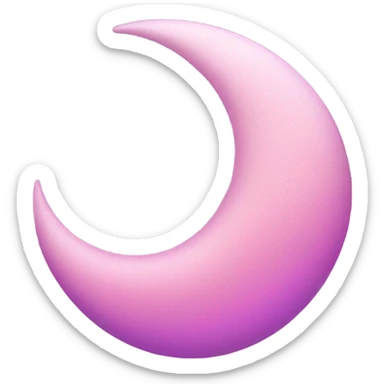 Pink crescent moon with sparkly violet clouds sticker