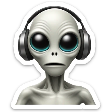 extraterrestrial alien listening and dancing to techno sticker