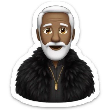 black Fur coat old white man sticker