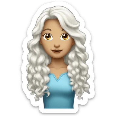 Femme blanche aux cheveux longs et bouclés sticker