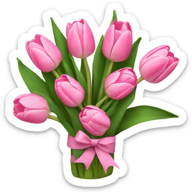 pink bouquet of tulips sticker