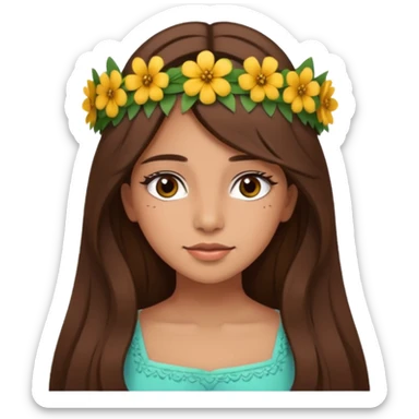 latina girl with long brown hair and lashes sticker