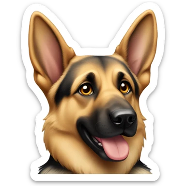 German Shepard dog with floppy ears  sticker