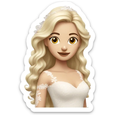 Beautiful finish blonde girl with lace wedding dress sticker