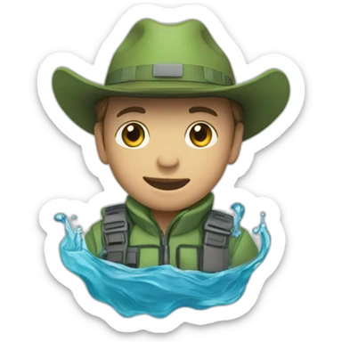 Un terreneuve dans l’eau sticker