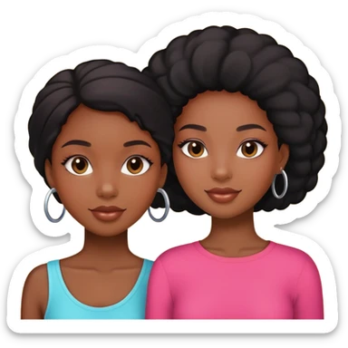 A pretty black girl with her pretty bestie sticker