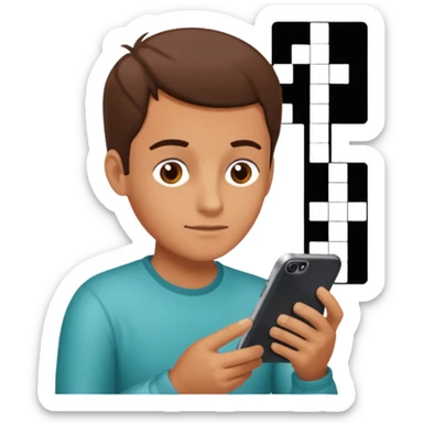 Crossword on smartphone sticker
