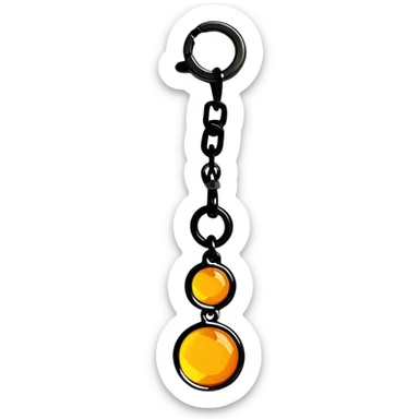 extreme close up of a round cut holographic amber charm with silver metal accent sticker