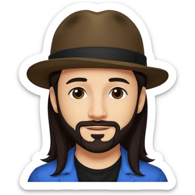 AJ McLean with dark brown long hair sticker