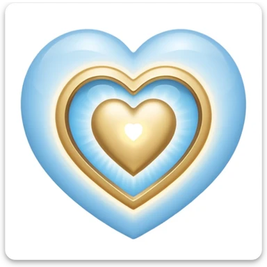 small shining heart surrounded by gentle radiant light, soft gold white and light blue hues, minimal and reverent, symbolizing spiritual forgiveness and cleansing grace, conveying purity inner peace and divine mercy sticker