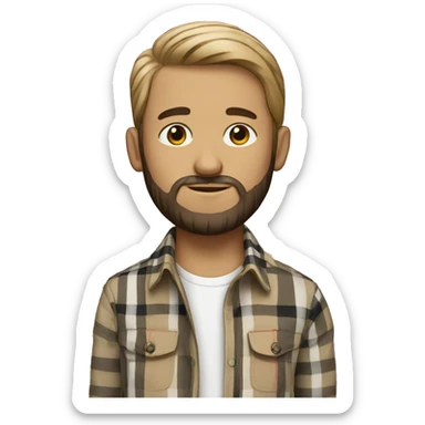 guy with beard and Burberry shirt  sticker