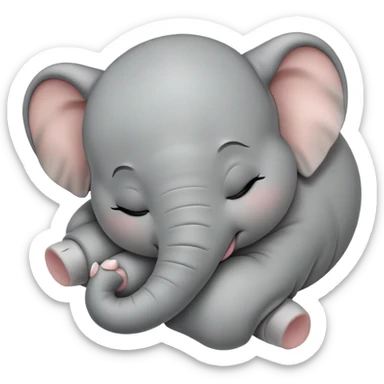 meme-worthy-cute-sleeping-baby-elephant-portrait-emoji,-head-resting-peacefully-with-a-contented-smile,-showcasing-a-delightfully-tiny-build-and-a-luxuriously-soft-gray-hide,-eyes-shut-in-a-serene,-restful-nap,-simplified, eyes closed sticker