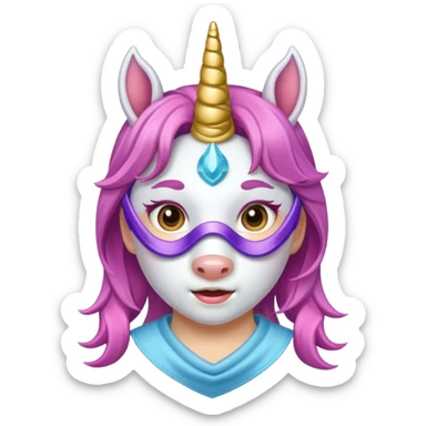 unicorn face mask scout girl sticker