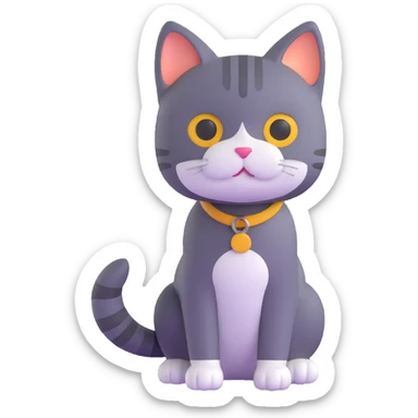 adorable cat posing sticker