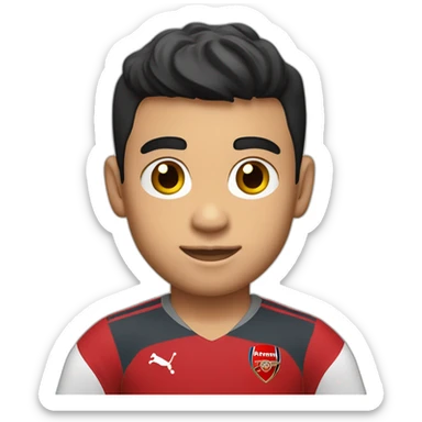 arsenal football club gabriel martinelli red shirt sticker
