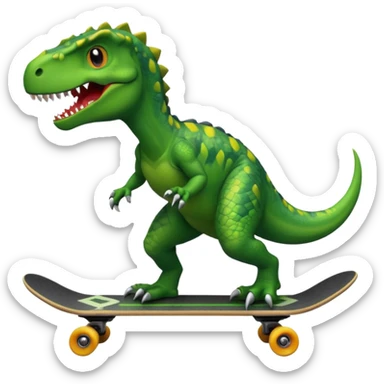 Dinosaur on a skateboard sticker