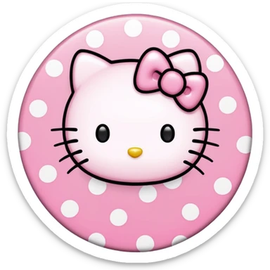 Hello kitty en puntitos para pegar y copiar sticker