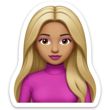 Ciara with long dark blonde hair magenta outfit sticker