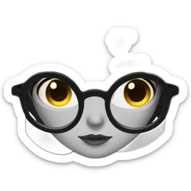 Crying-goth-girl-dark-hair-with-glasses-black-tshirt sticker