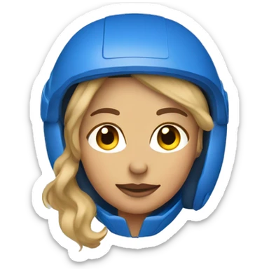 Honey blonde woman in blue helmet and blue flight jumpsuit  sticker