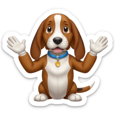 bassethound clapping animated paws sticker