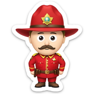 southpark canadian mounti sticker